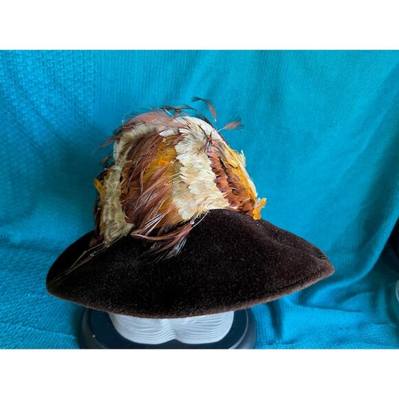 Originals by Mr josephs hat felted wool wide brim feathered - Picture 2 of 11